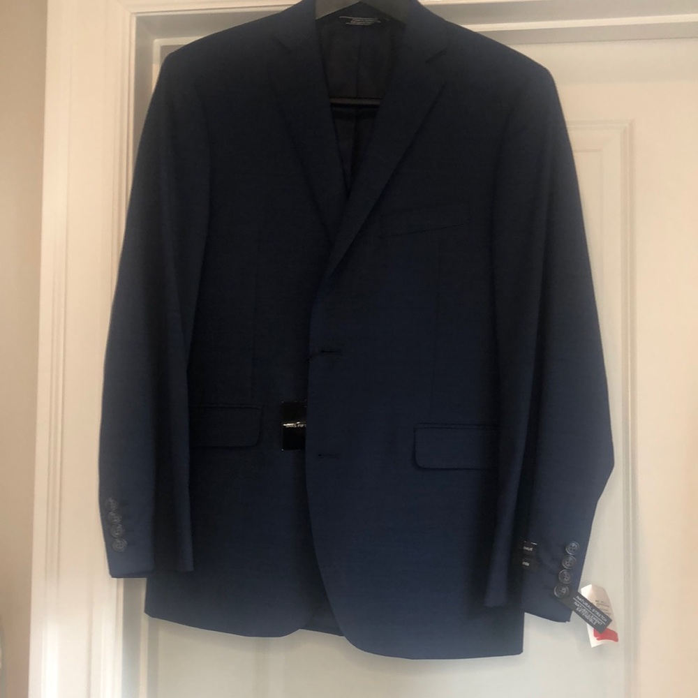 Saks fifth avenue blue solid trim fit size 40s US